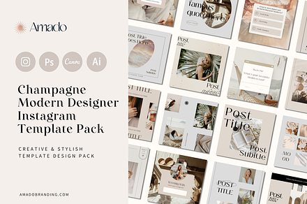 Chic Champagne Social Templates