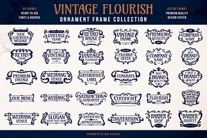 55 Vintage Flourish Ornaments