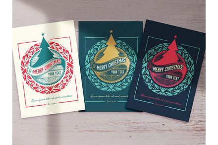 Christmas Greeting Card Layout, a Card Template by OneVectorStock