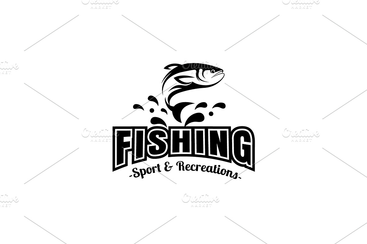 Fishing logo icon illustration, a Social Media Template by Dyn Studio