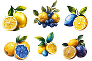 Yellow & Blue Lemon Sublimation PNG, an Illustration by SinaCreation (Thumbnail 3 of 5)