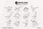 Dinosaur Vector Clipart Bundle, an Illustration by MadliArt (Thumbnail 3 of 4)