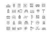 Set of Train Station Icons, an Outline Icon by Tettygreen (Thumbnail 2 of 2)