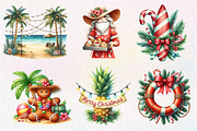 Summer Christmas PNG Watercolor, an Illustration by CreationArt (Thumbnail 6 of 9)