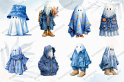 Retro Halloween Blue Denim Ghost, a Graphic by designcity5 (Thumbnail 2 of 5)