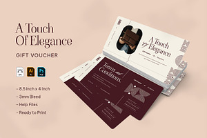 A Touch Of Elegance - Gift Voucher, a Print Template by VUNIRA