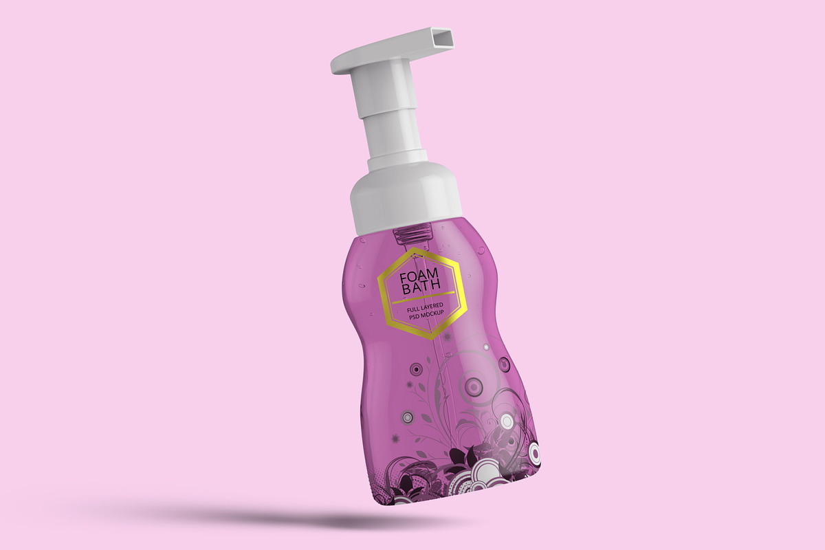 Foaming Cosmetic Bottle Mockup, a Cups & Container Mockup by Digitalphaser (Photo 7 of 8)