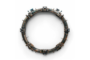 Sci fi metal space portal hatch, a Technology Photo by Ylivdesign