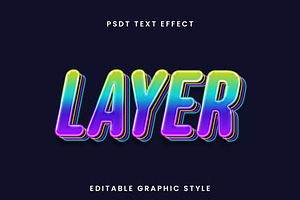 Neon Glossy Layered Text Effect, a Brushes & More by studiogstock