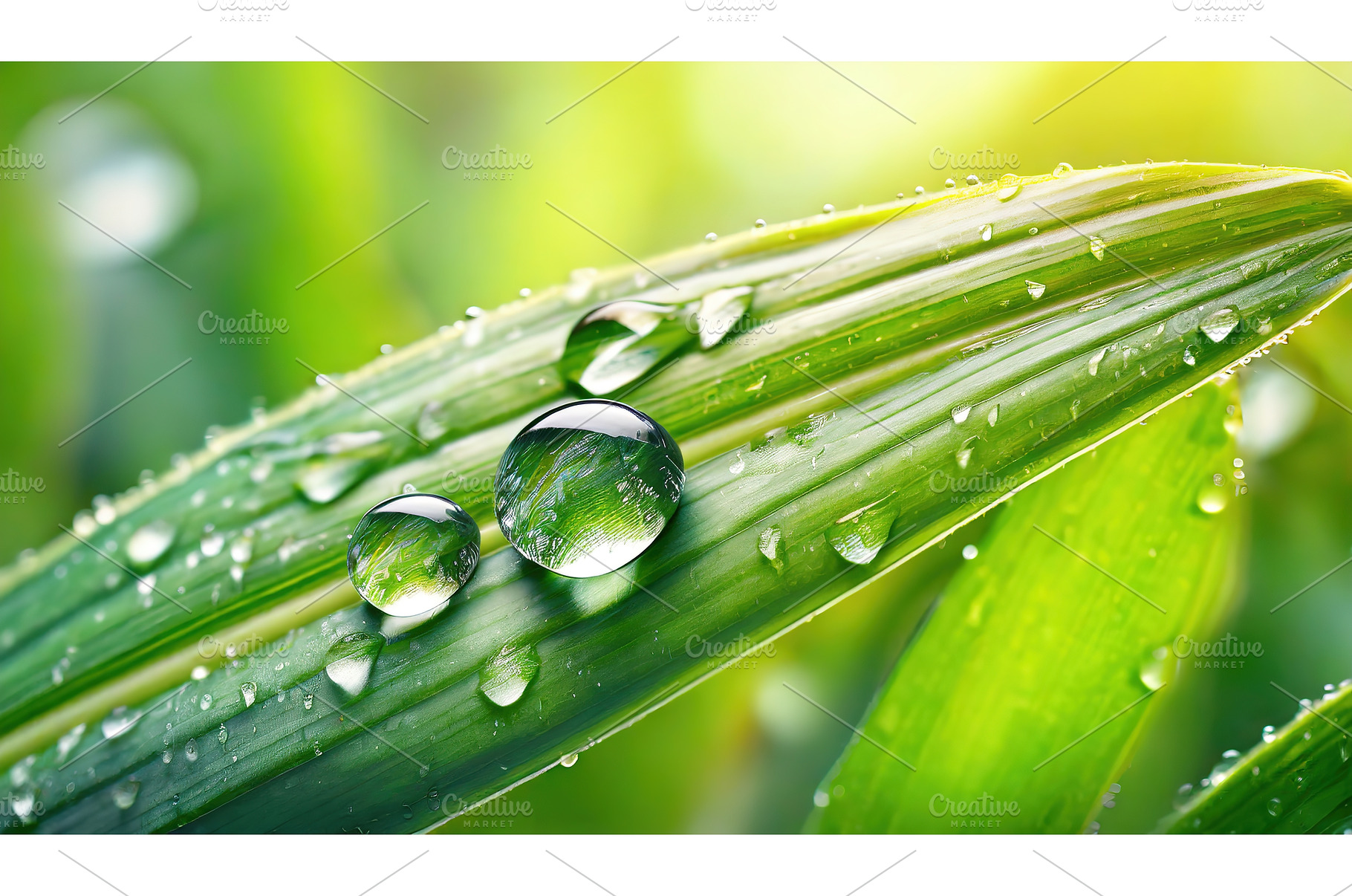 Close-up of water droplets on green, a Nature Photo by Igor Tichonow