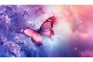 Enchanting Pink Butterfly Soars