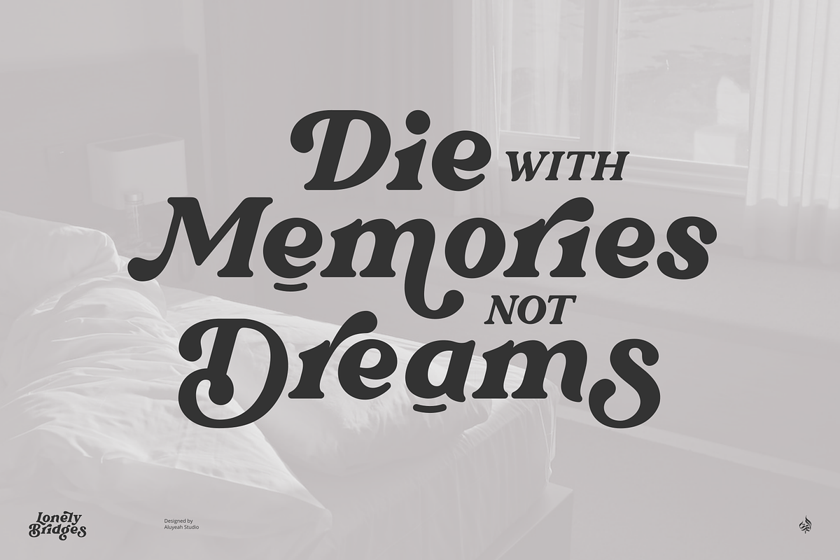 Lonely Bridges, a Serif Font by Aluyeah Studio (Photo 2 of 16)