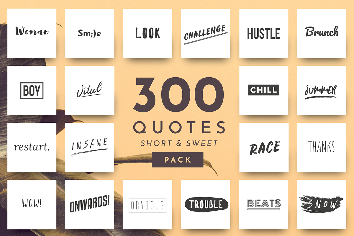 Short Quotes - 300 Quotes Pack, a Social Media Template by Delightful Design (Photo 1 of 7)