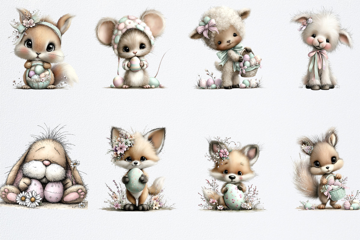 Easter Animals Clipart, an Illustration by Watercolor design (Photo 2 of 6)