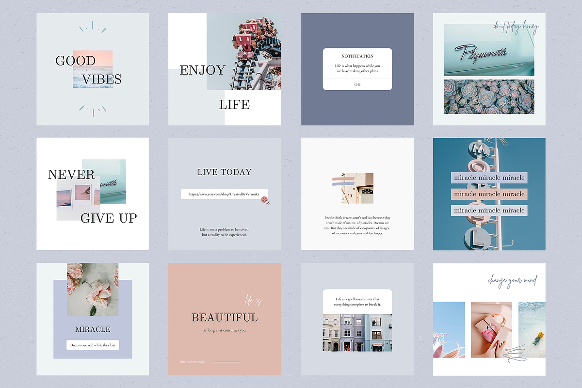 Lifestyle Blog Instagram Templates, a Social Media Template by Eden Origin Studio (Photo 5 of 7)