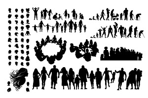 Silhouettes of groups of people set, a Person Illustration by Nenahliadava Design