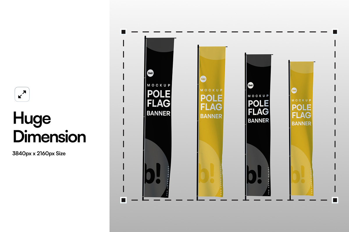 Pole Flag Banner 16ft Mockup, a Product Mockup by SLAB! Design