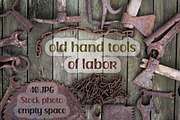 old hand tools of labor flat lay, an Industrial Photo by VetalStock (Thumbnail 1 of 11)