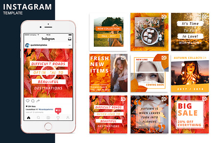 Autumn Instagram Animated Template, a Social Media Template by Brandspark Mini