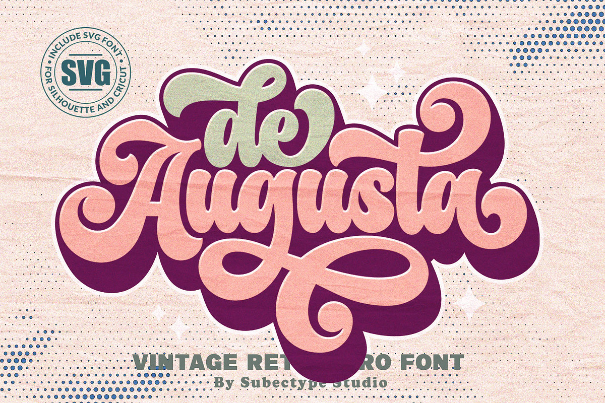 De Augusta - Vintage Retro Font, a Script Font by Subectype Studio (Photo 1 of 10)