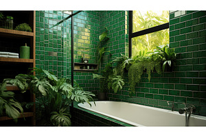 sustainable green interior ai, a Background Photo by pikepicture