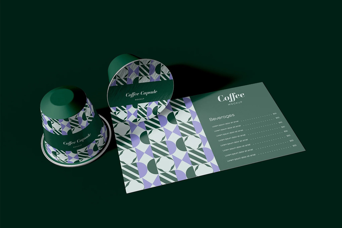 Coffee Capsules Mockup, an Advertising Mockup by skybluecreative (Photo 2 of 2)