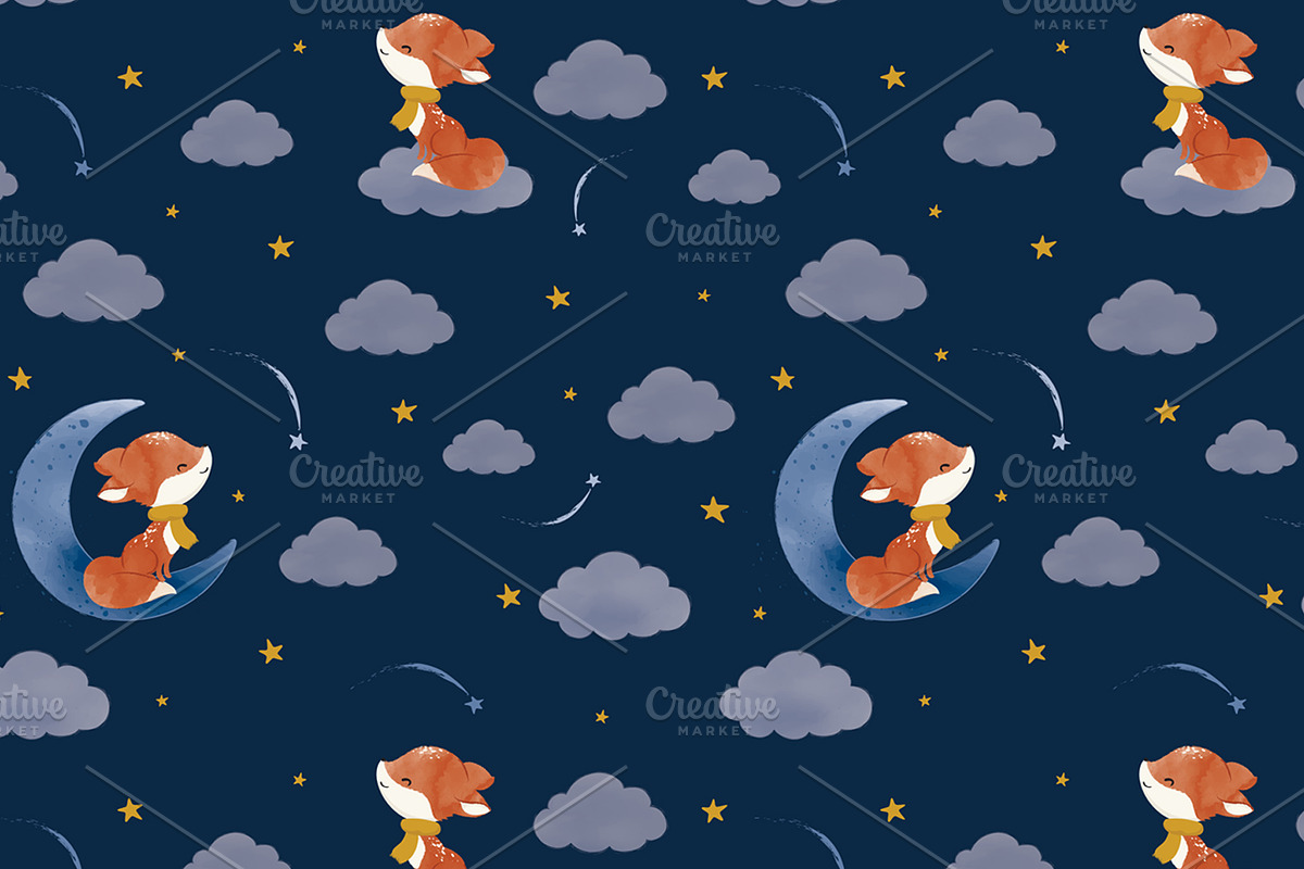 Cute fox vector. Fox pattern print, an Animal Illustration by StudioLondon (Photo 2 of 5)