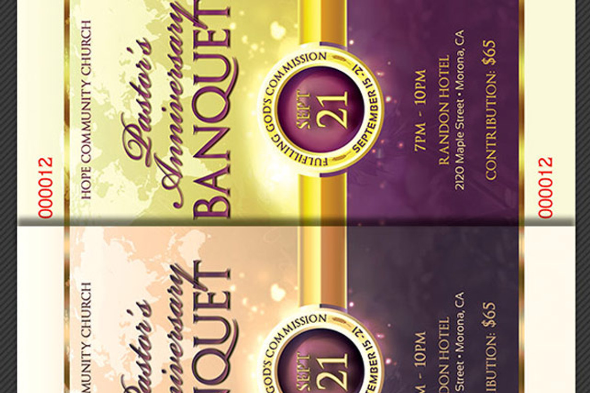 Clergy Anniversary Banquet Ticket, a Templates & Theme by Godserv Designs (Photo 3 of 4)