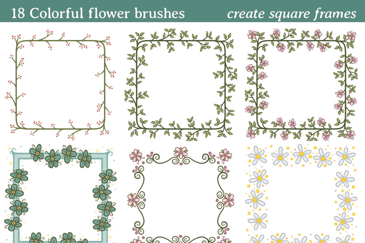 18 Colorful flower brushes, a Brushes & More by javi.ruiz (Photo 4 of 5)