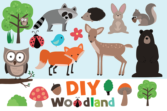 Diy Woodland Clip Art Set