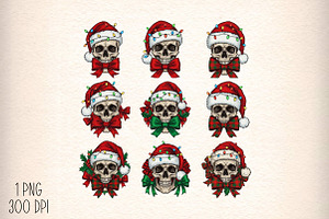 Christmas Coquette Skeleton Hallowee, an Illustration by Daily.Designs