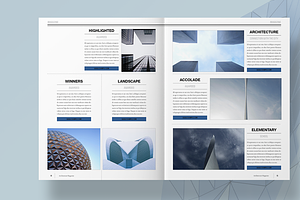 Blue Architecture Magazine Layout