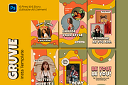 Gruvie Retro Kit Instagram Template, a Social Media Template by Shinra Labs (Thumbnail 1 of 5)