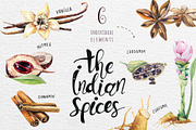 Watercolor Indian spices, an Object Graphic by Peace ART (Thumbnail 2 of 2)