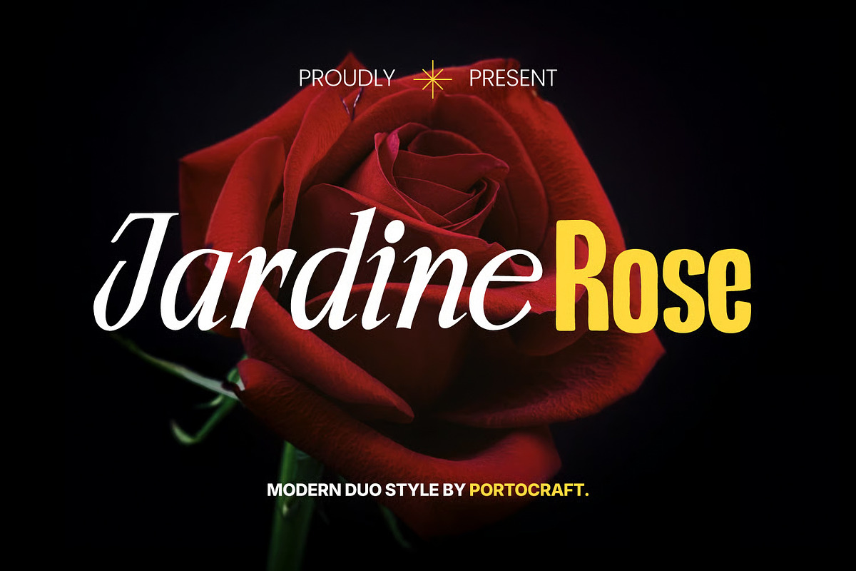 Jardine Rose Font Duo, a Serif Font by Portocraft (Photo 1 of 13)