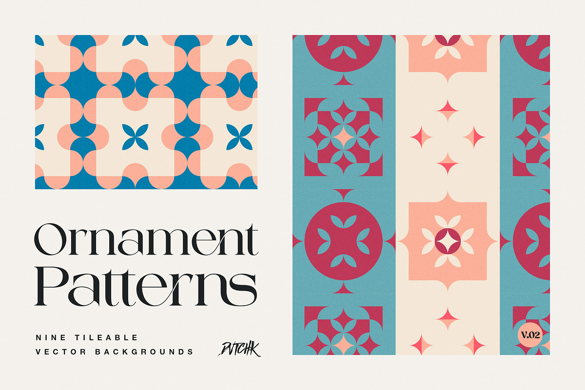 Ornament Patterns V02, a Pattern Graphic by dvtchk (Photo 1 of 3)