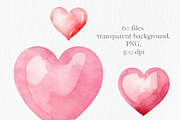 Watercolor heart clipart, an Object Graphic by MyLittleMeow (Thumbnail 2 of 7)