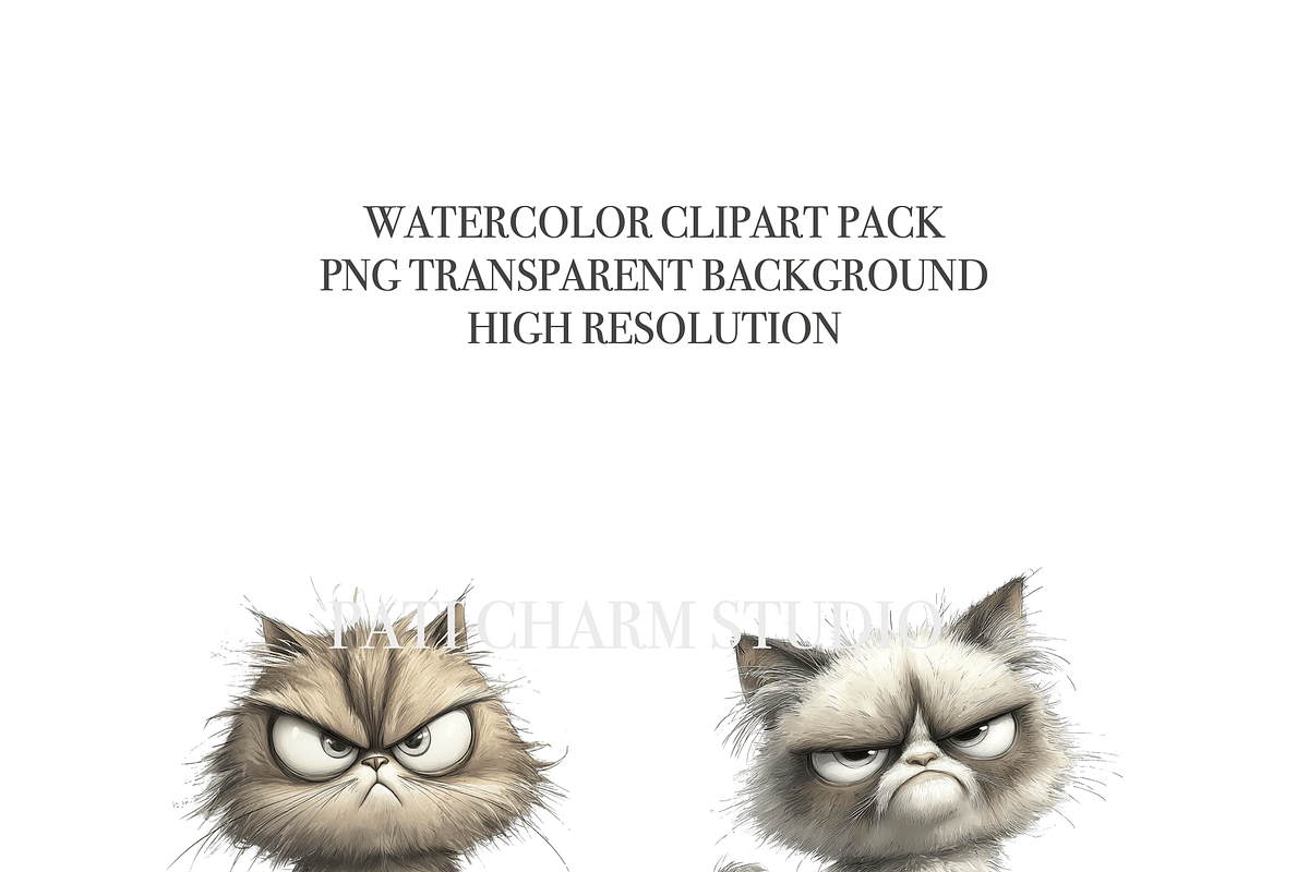 Grumpy Cat Clipart Bundle