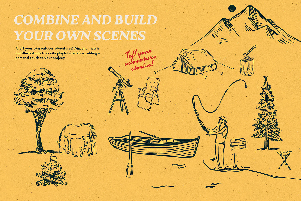 Outdoor Camping vector Illustrations, a Decorative Illustration by dicreate (Photo 15 of 16)