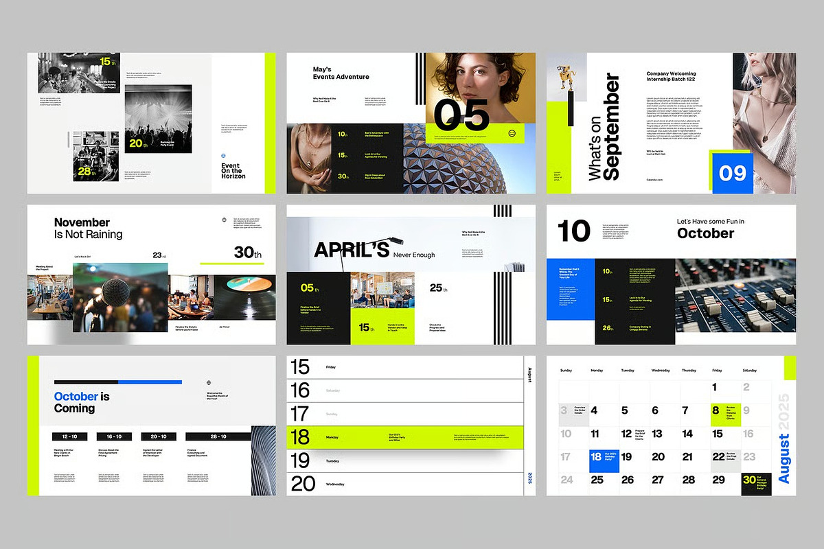 Event Calendar Google Slides, PPoint, a Presentation Template by Fit-tee (Photo 3 of 4)