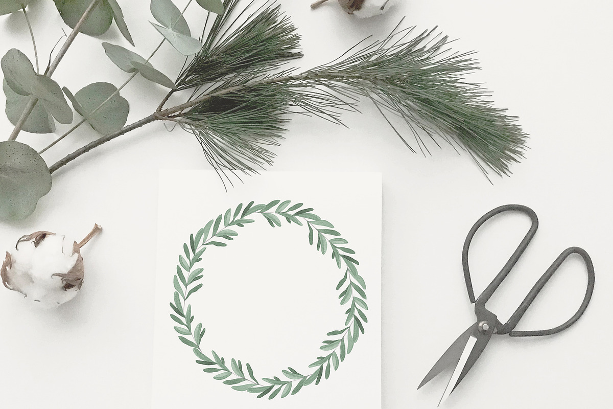 WATERCOLOR WINTER WREATH PNG, an Illustration by KruthDesign (Photo 9 of 10)