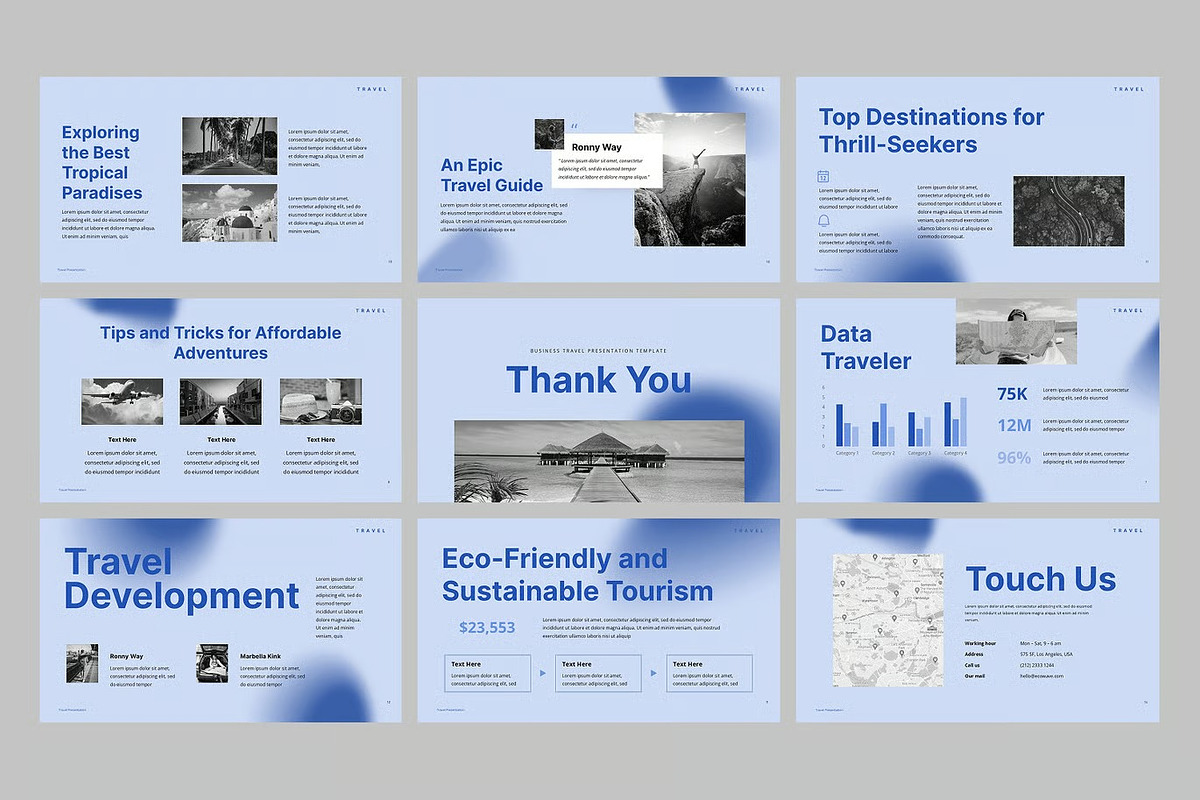 Travel Tourism Keynote Templates, a Presentation Template by Fit-tee (Photo 4 of 4)
