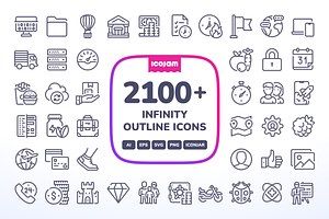 2100+ Infinity Outline icons, an Outline Icon by Icojam store