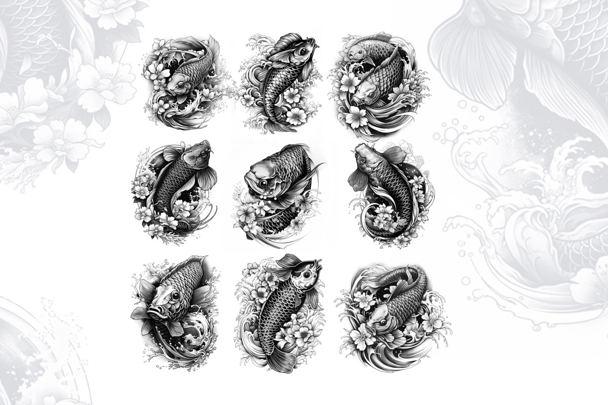 Koi Carp Fish Designs for Procreate, a Brush Add-On by Torus1 (Photo 5 of 8)