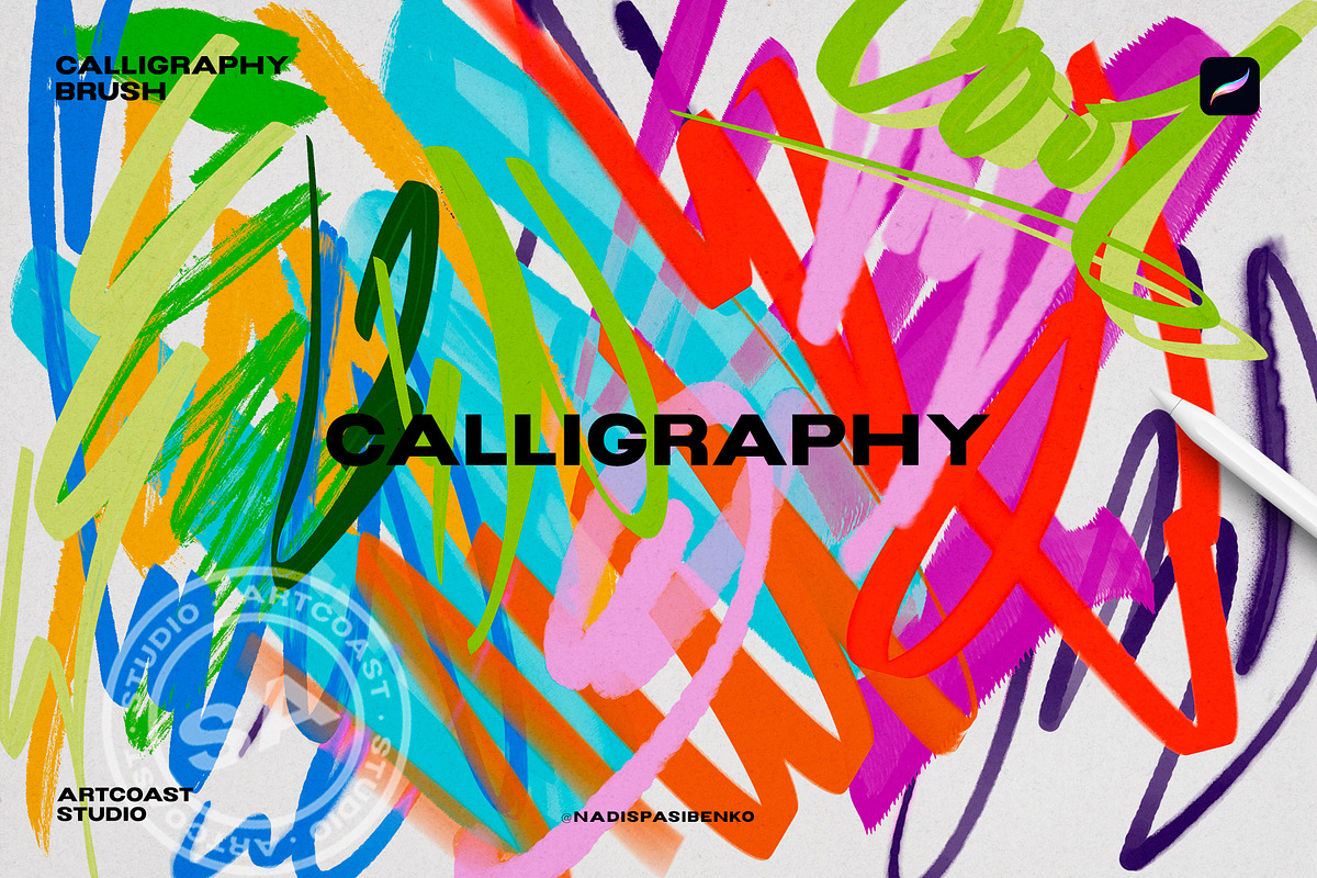 Calligraphy Brushes for Procreate, a Brush Add-On by Spasibenko Art (Photo 9 of 9)