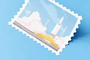Spaceship launch. Rocket taking off, a Technology Illustration by Good Studio (Thumbnail 2 of 3)