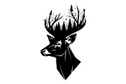 Deer Antler Silhouette Bundle, an Object Illustration by yasushie (Thumbnail 3 of 31)