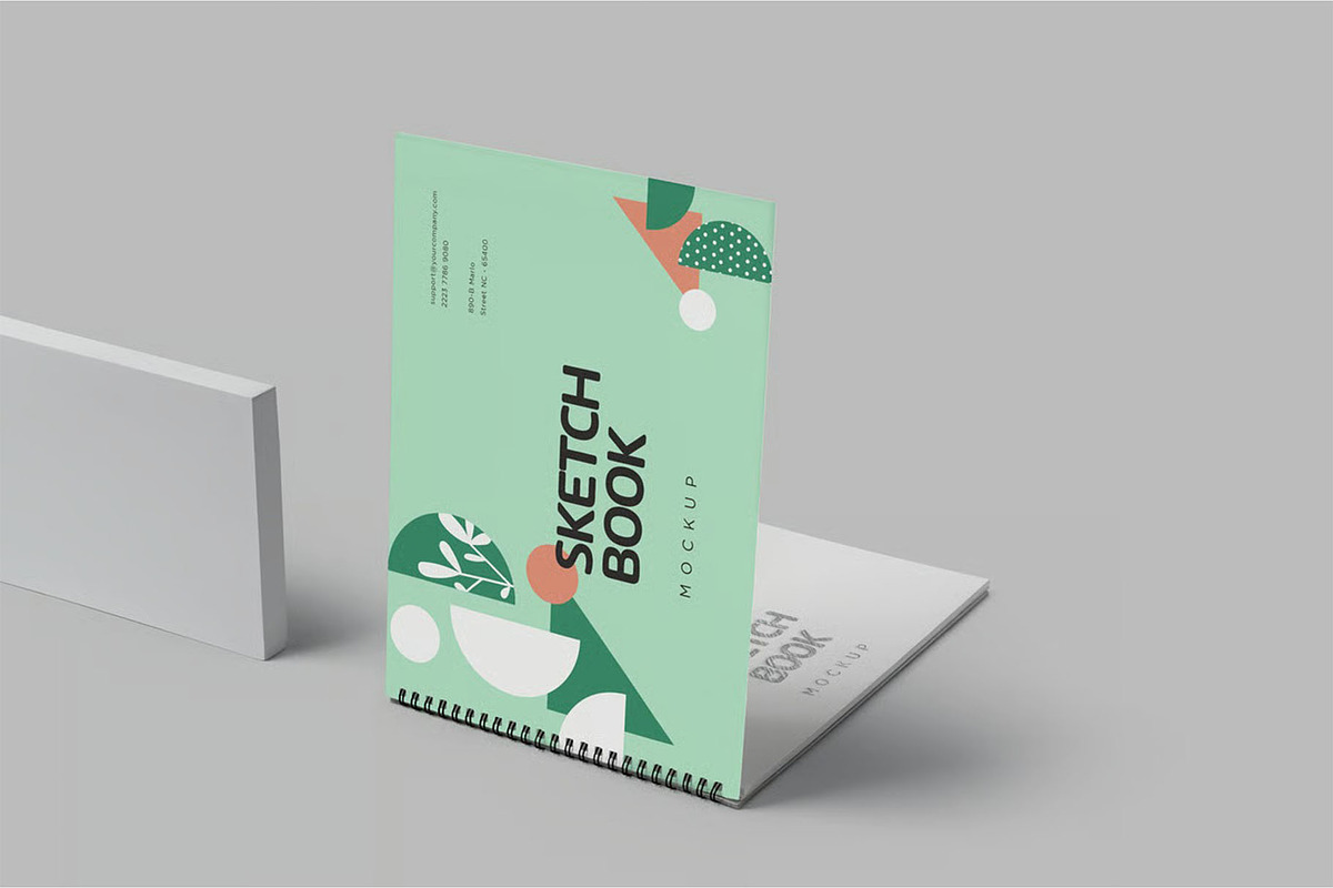 Landscape Spiral Sketch Book Mockups, a Product Mockup by megostudi0 (Photo 4 of 7)