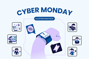 Cyber Monday Illustration Pack, a Seasonal Illustration by Loin Studio (Thumbnail 1 of 4)
