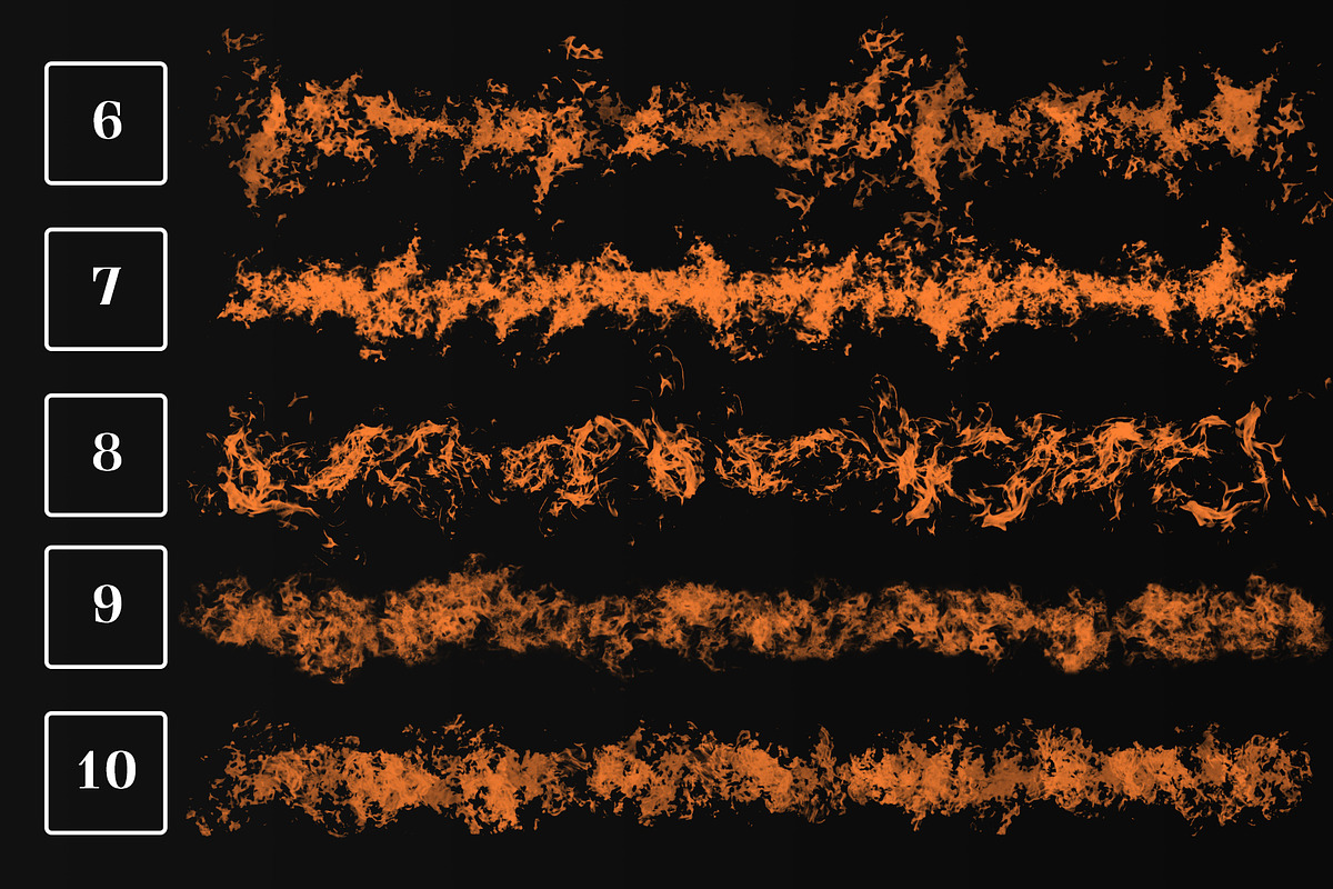 Fire Photoshop Brushes, a Brush Add-On by Freezerondigital (Photo 8 of 11)
